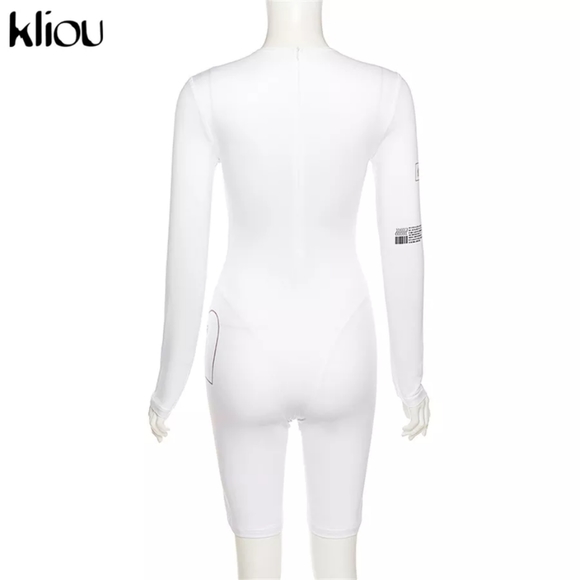 💋KLIOU MOCK NECK LETTER PRINT SPORT JUMPSUIT!!! - Picture 6 of 14